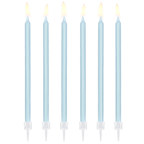 Lange kaarsen lichtblauw (12st)