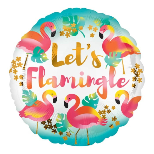 Folieballon Let's Flamingle (43cm) 