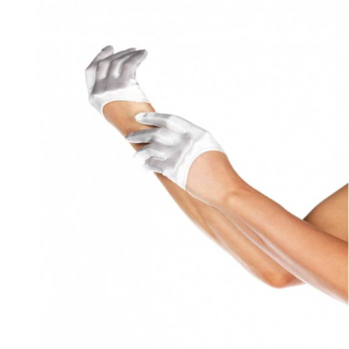 Korte handschoenen satijn wit Leg Avenue
