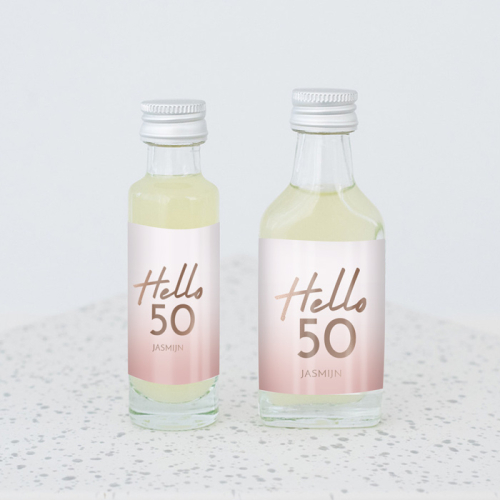 Mini flesje verjaardag hello 50