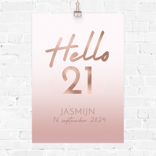 Verjaardag poster hello 21