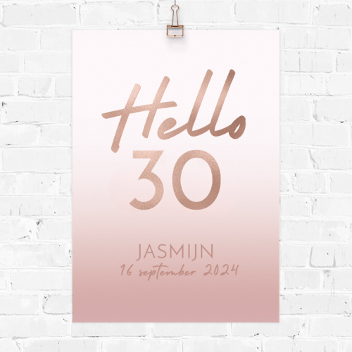 Verjaardag poster hello 30
