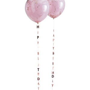 Ballonlinten Happy Birthday Mix it up Rose Gold (5st)