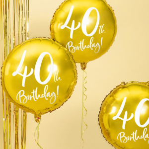 Folieballon 40th birthday goud 45cm