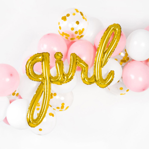 Folieballon Girl goud (77cm)