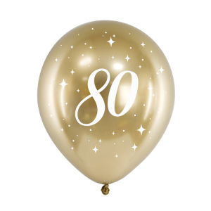 Ballonnen 80 jaar goud (6st)