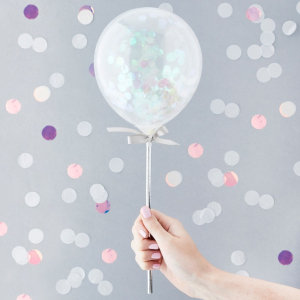 Mini Confetti Ballonnen Zilver (5st) Hootyballoo