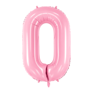 Folieballon Pastel cijfer 0 roze 86cm