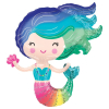 Folieballon Colorful Mermaid (76cm) product
