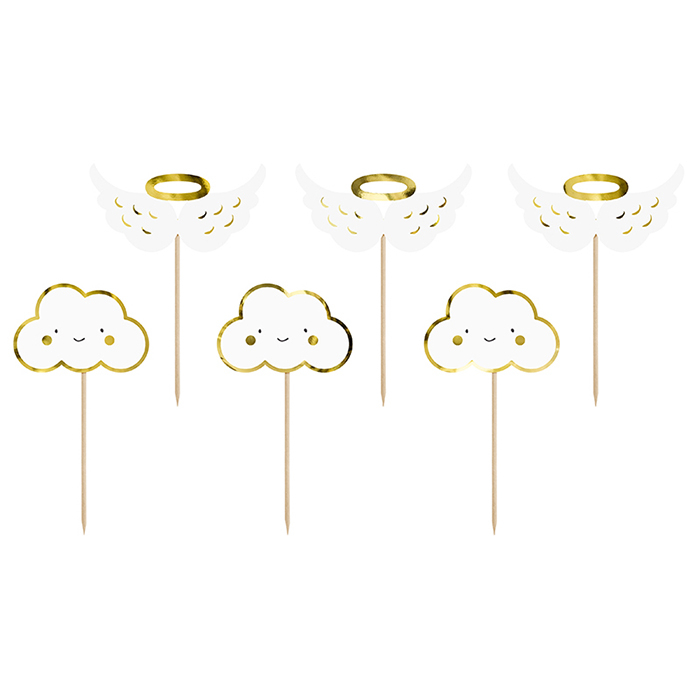 Cupcake prikkers (6st) Clouds
