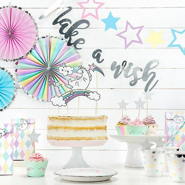 Cupcake toppers sterren (6st) Make a Wish