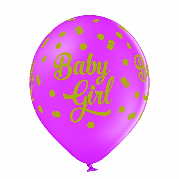 Ballonnen Baby Girl dots (6st)