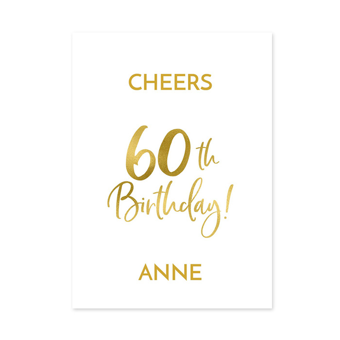 Wijnfles etiketten verjaardag birthday goud 60 (4st)
