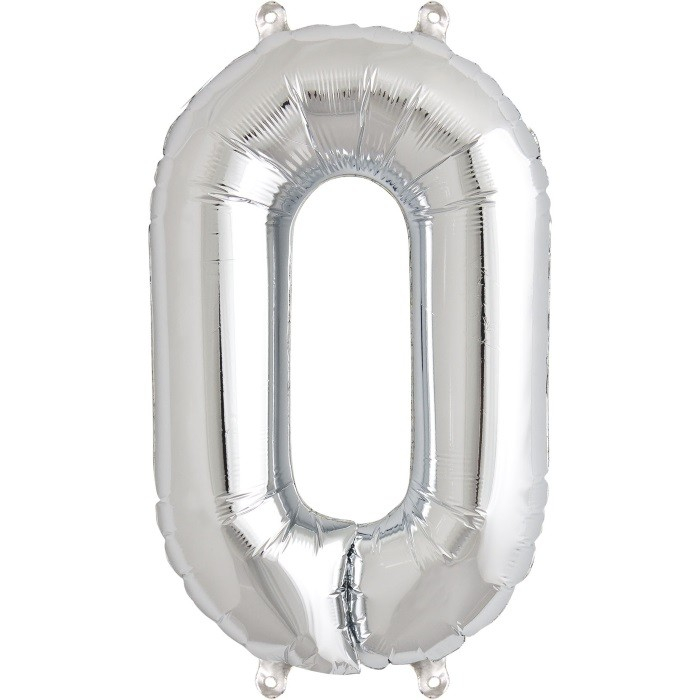 Folieballon Letter en Cijfer Zilver 40cm
