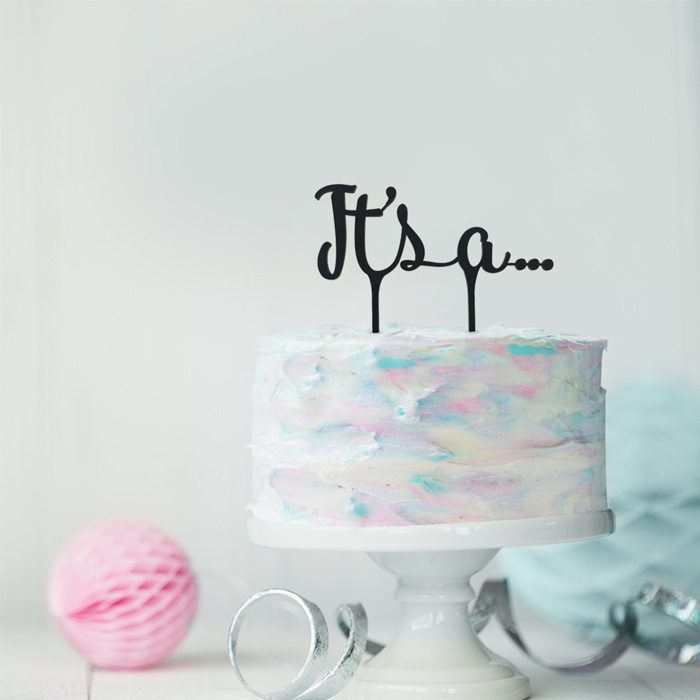 Gender reveal taarttopper It's a...acryl